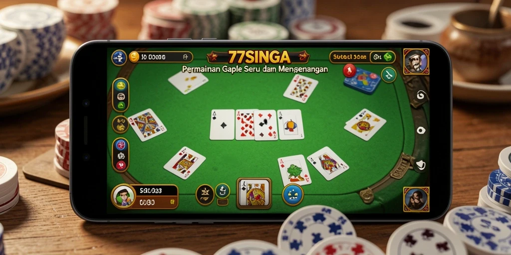 Tampilan gameplay Gaple yang seru dan interaktif di 77SINGA.