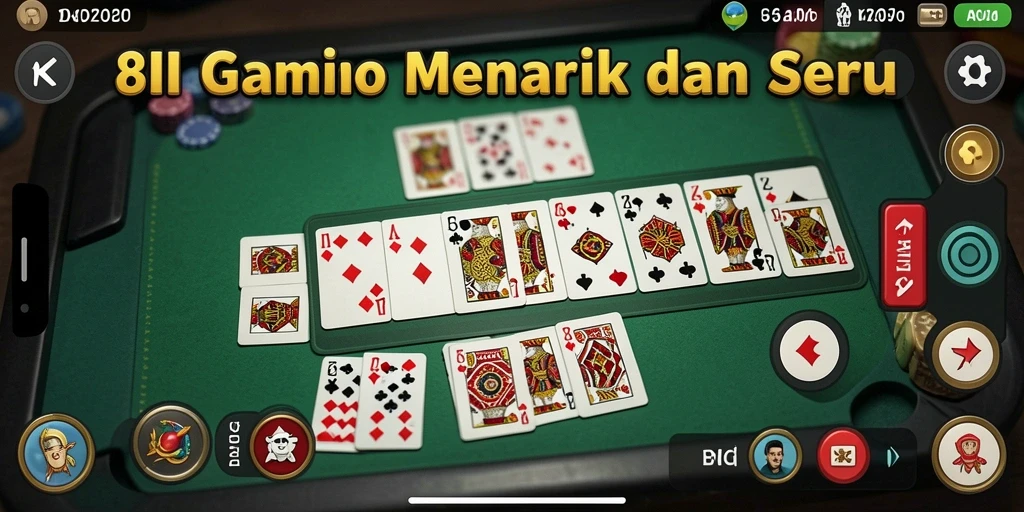 Screenshot 8II menampilkan pemain dalam aksi penuh saat bermain Domino.