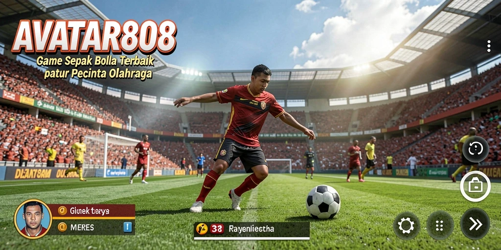 Tangkapan layar menunjukkan aksi mendebarkan dalam permainan sepak bola AMATAR808.