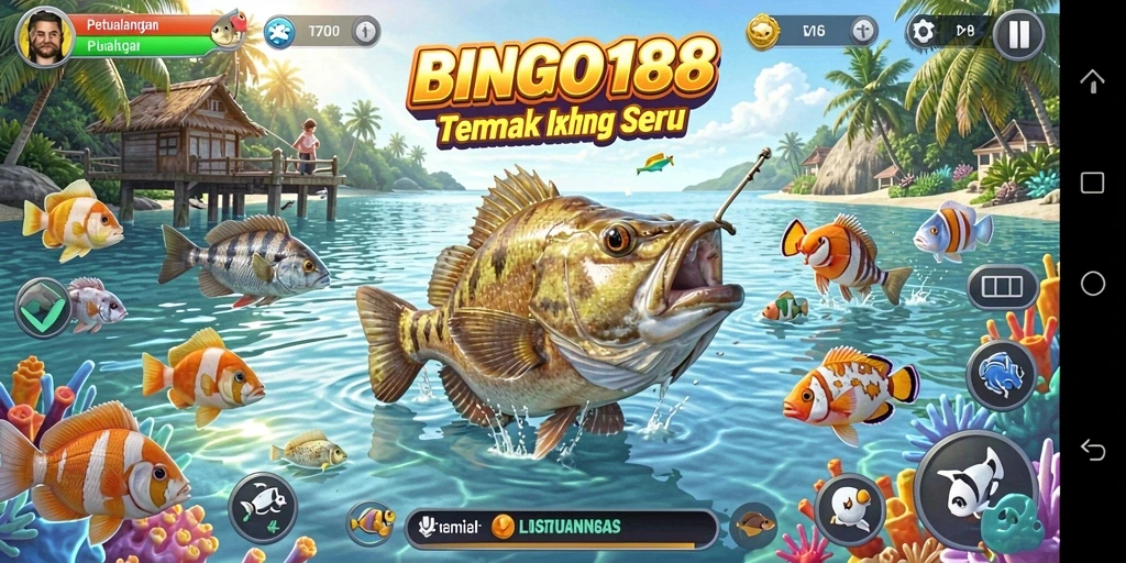 Screenshot BINGO188 menampilkan aksi menembak ikan yang seru dan grafis menawan.