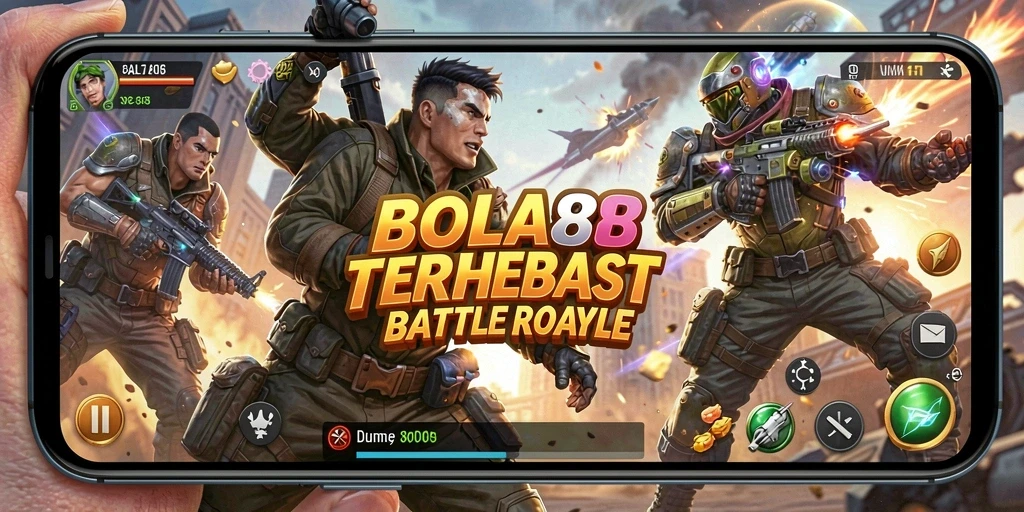 Screenshot gameplay BOLA88 yang menunjukkan aksi seru Battle Royale.