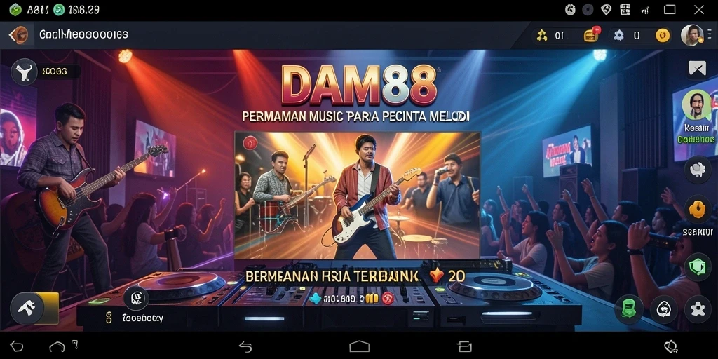 Tampilan gameplay DAM88 yang menarik dengan berbagai alat musik.