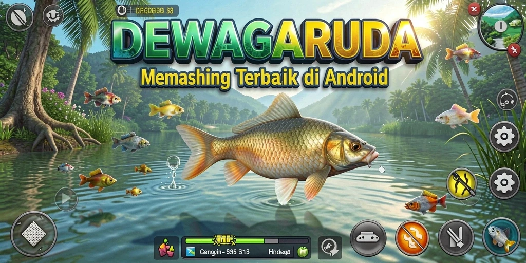 Gameplay memancing yang menarik dan mengasyikkan di DEWAGARUDA.
