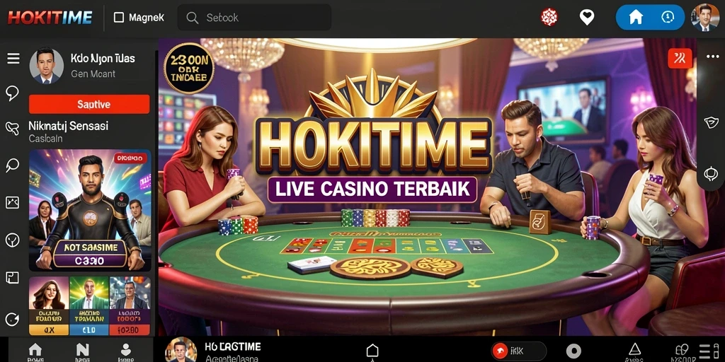Tampilan gameplay HOKITIME yang mendebarkan dengan dealer langsung.