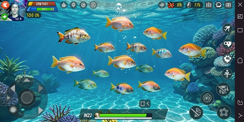 Gameplay seru dalam IN22 dengan tembak ikan yang menantang.
