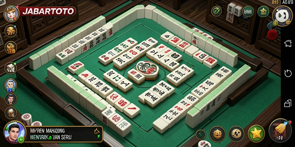Screenshot JABARTOTO menampilkan sudut pandang permainan Mahjong yang menarik.