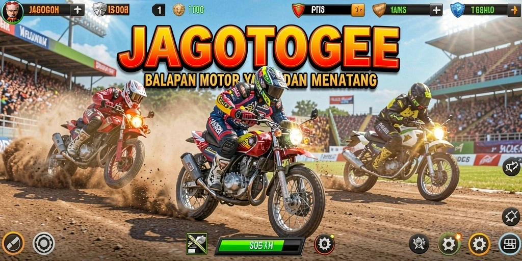 Gameplay seru JAGOTOGEL dengan motor yang memacu adrenalin.