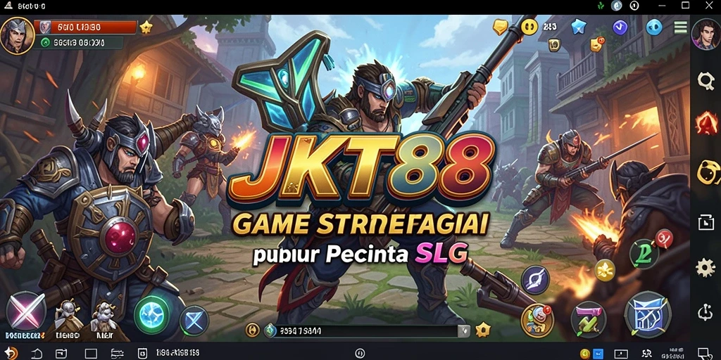 Screenshot utama JKT88 menampilkan aksi pertempuran strategis yang mendebarkan.