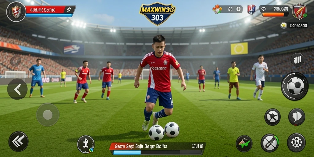 Tangkapan layar gameplay <strong>MAXWIN303</strong> yang menampilkan serunya pertandingan sepak bola.