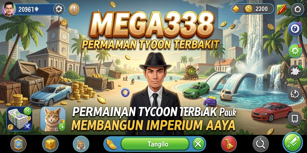 Tampilan gameplay <strong>MEGA338</strong> saat membangun bisnis virtual.