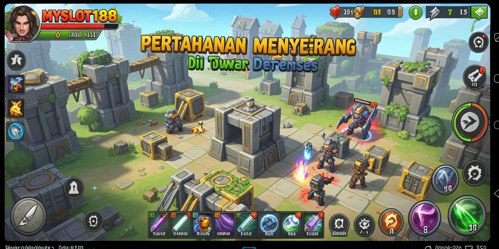 Gameplay seru MYSLOT188 menampilkan taktik Tower Defense yang mendebarkan.