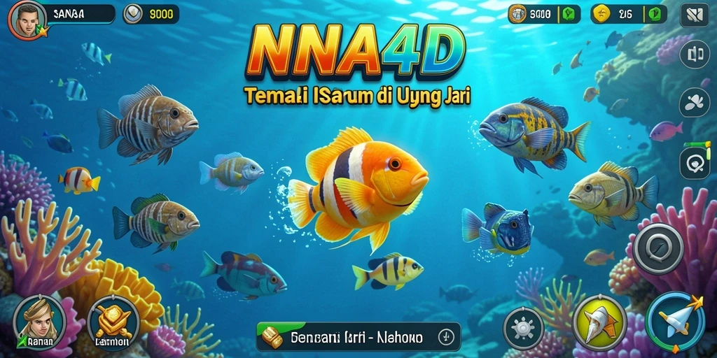 Tangkapan layar utama NANA4D menampilkan keseruan gameplay Tembak Ikan.
