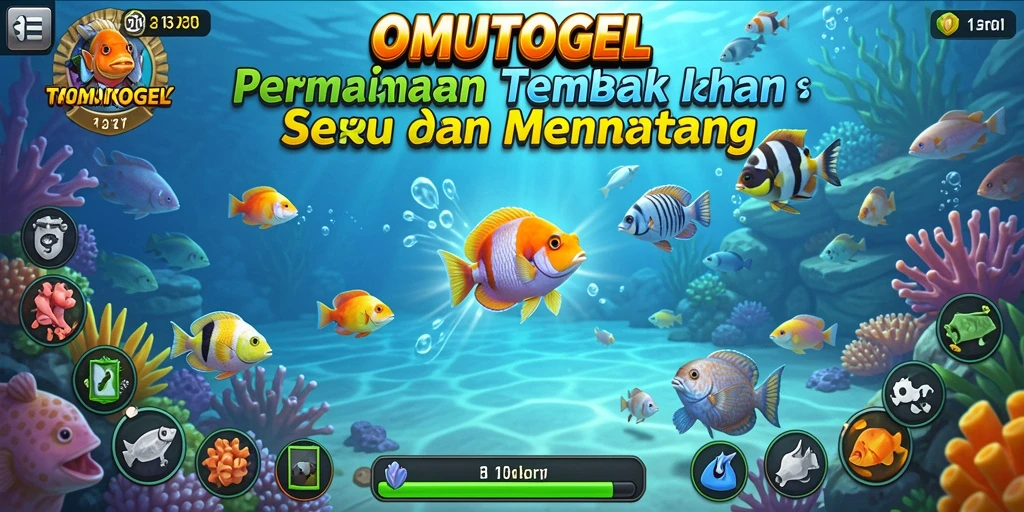 Gameplay seru dari OMUTOGEL yang menembak ikan di bawah laut.