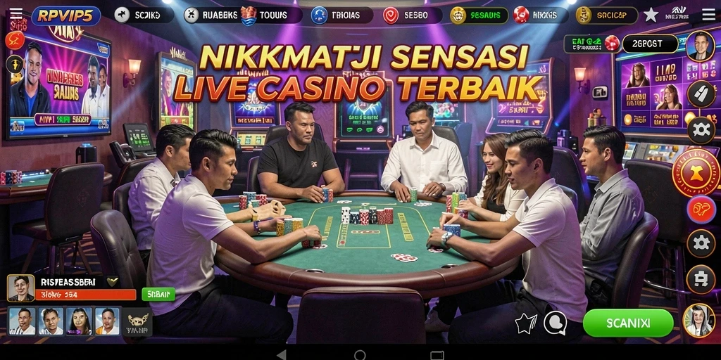 Tampilan permainan Live Casino mendebarkan di RPVIP5.