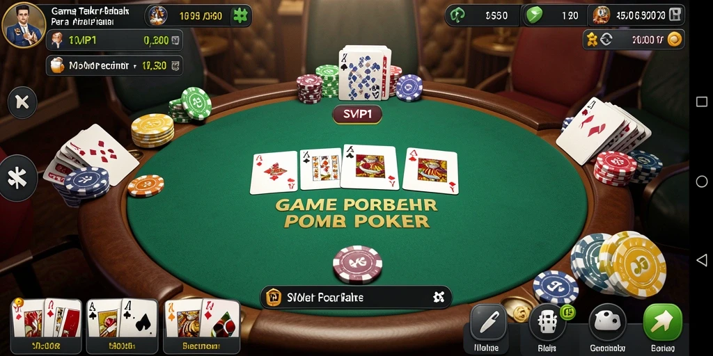 Tampilan screenshot gameplay SVIP1 menampilkan aksi seru permainan poker.
