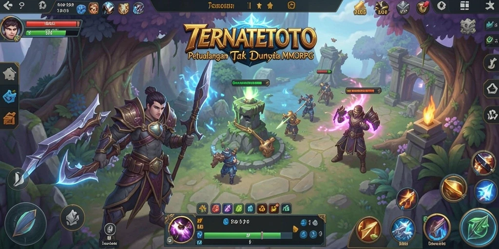 Screenshot interaksi dalam dunia MMORPG TERNATETOTO yang menakjubkan.
