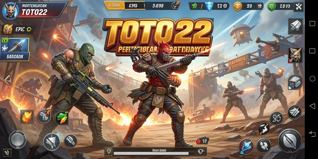 Screenshot TOTO22 memperlihatkan aksi seru dalam pertempuran Battle Royale.