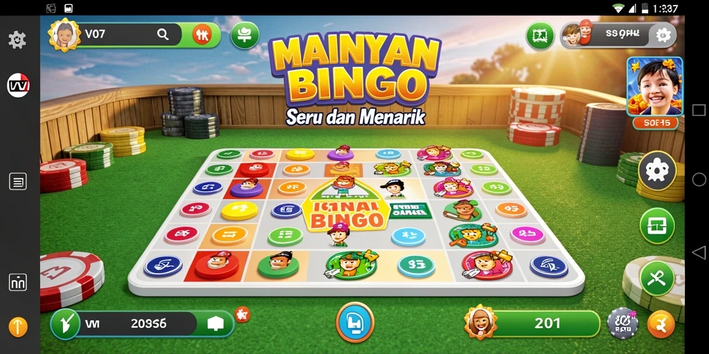 Screenshot gameplay V07 menampilkan momen seru saat bermain Bingo.