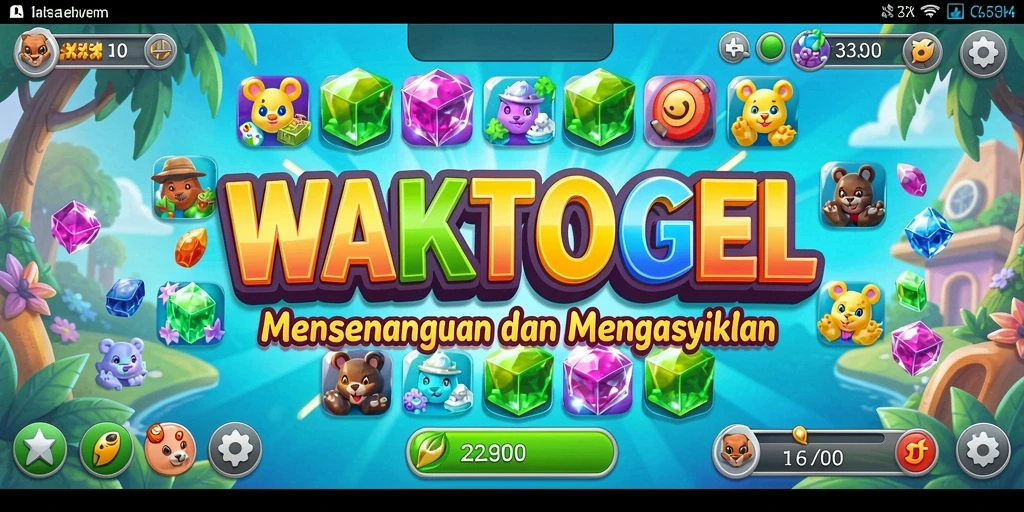 Tampilan gameplay menarik WAKTOGEL dengan aksi Match-3 seru