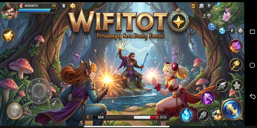 Tampilan gameplay WIFITOTO yang menampilkan karakter dalam petualangan seru.
