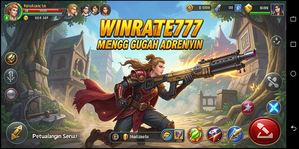 Tampilan gameplay seru yang menggambarkan petualangan di dunia WINRATE777.